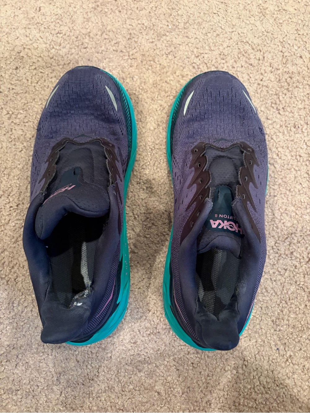 Hoka Women's Navy with Teal Accent Running Shoes